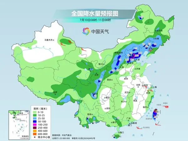 全国降雨趋势图